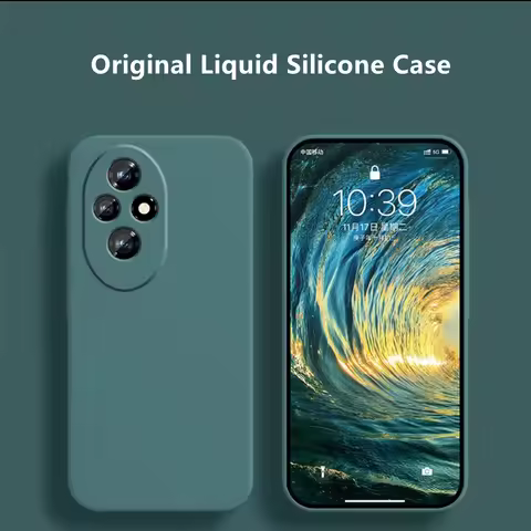 Luxury Case For Honor 200 Cover Honor 200 Fundas Coque Original Liquid Silicone Soft TPU Back Case H