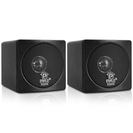 Home 3" Mini Cube Bookshelf Speakers - 100W Small Bookshelf Speakers w/ 3" Paper Cone Driver, 8 Ohm 