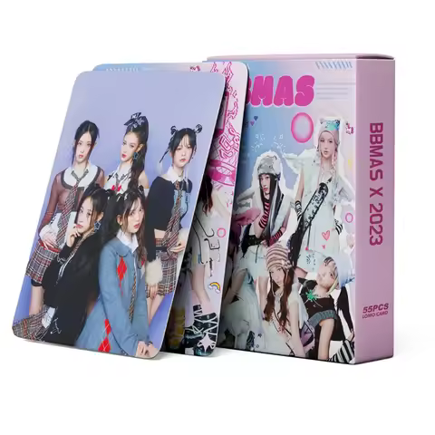 55Pcs Idol Girl Group New Album Bunnies Club HD Printd Photocards MINJI Hanni DanieIIe Hyein Haerin 