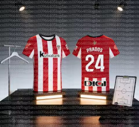 Hot Selling Spanish Style BILBAO Athletic Football Team 3D Printed Daily Football T-shirt Breathable