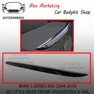 BMW 5 SERIES E60 2004-2010 M5 STYLE REAR TRUNK SPOILER DUCK TAIL WITH BLACK PAINT ABS SKIRT LIP BODYKIT