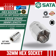 SATA 1/2 DR. 6PT. SHORT SOCKET HEX SOCKET BOX (10-19MM) Sata