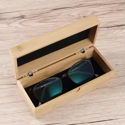 1Pcs Bamboo Wooden Glasses Case Vintage Hard Shell Eyewear Organizer Portable Sunglasses Storage Scr