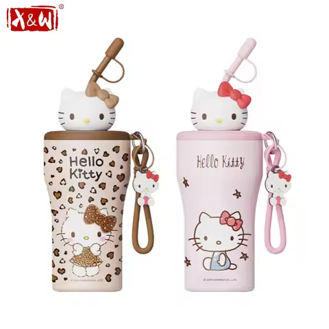 X&W Sanrio 630ml Insulated Bottle Stainless Steel Vacuum Flask with Straw＆Strap Keep Hot＆Cold Cup Ca