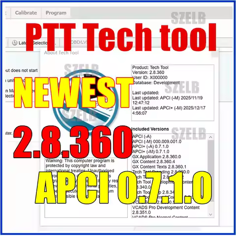 2026 Premium Tech Tool 2.8.360 with APCI 0.7.1.0 New version PTT 2.8 Product History with developer 