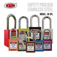 M-SAFE SAFETY PADLOCK STAINLESS STEEL SHACKLE 1-1/2" (38MM) / LOCKOUT TAGOUT LOTO PADLOCK M-SPL - 1 