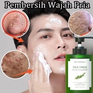 TEA TREE FACIAL CLEANSER kontrol minyak Pori-pori bersih pembersih wajah pelembab For All Skin Type 300ML