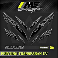 HITAM Decal Sticker Striping Variations Transparent Uv Suzuki Spin Api Spin 125 R Spin 125 NR Suzuki