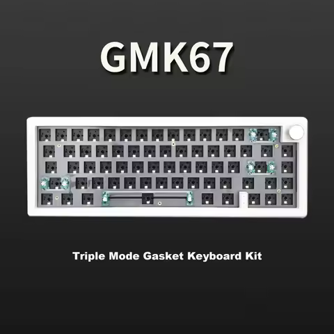 Zuoya GMK67 Triple-Mode Gasket Structure Mechanical Keyboard DIY Kit With Vol Knob,65% Layout 66 Key