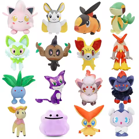 Pokemon Phantump Plush Toys Cute Oddish Purrloin Gothita Cartoon Anime Stuffed Pechule Fennekin Blaz