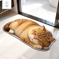 Budgetmarket 3D Cat Character Diatomite Doormat Anti-Slip Floor Mat Bathroom Mat