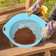 NORMAN Soil Sieve Sifter, Round Plastic Garden Mesh Pan, Potting Classifier Manual Multi-use Sifting Strainer Home