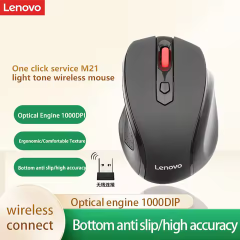 Lenovo Mouse Lenovo M21 Office Mouse Black Silent Wireless Mouse USB Wireless Connection Mouse Ergon