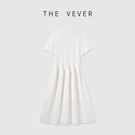 ชุดเดรสคอตตอนสั้นผู้หญิง Vever Zhang Da Yi ทรงพับผ้าฝ้ายซักได้ ทรงเข้ารูป เอวสูง แขนสั้น ความยาวปกติ