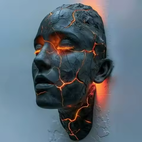 Cracked Soul Wall Lights Shattered Soul Wall Lamps Creative Figurine Luminous Resin Ornaments Sculpt