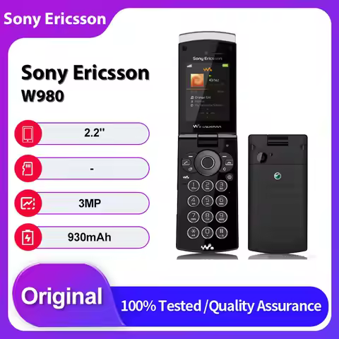 Original Unlocked Sony Ericsson W980 2G/3G Bluetooth 3MP 2.2 inches Mobile Phone Russian Arabic Keyb