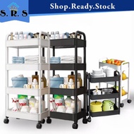 SRS_ 3 ,4 ,5 Tier Multifunction Storage Trolley Rack Office Shelves Home Kitchen Rack With Plastic Wheel