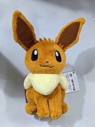 2026 日版 Pokemon 伊布 Eevee 伊貝 坐姿 毛巾質地 中size公仔 Bandai