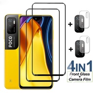 4in1 Protection Glass For Xiaomi Poco M3 X3 Pro F3 Screen Protector Camera Lens Tempered glass on Poco M3 Pro X3 NFC F3 Glass