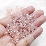 10 colorful flat round crystal beads, size 6mm, 6mm, sparkling bracelet beads