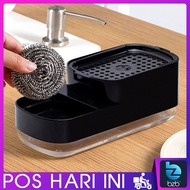 MANUAL PRESS 💥 2 in 1 Kitchen Dish Wash Soap Dispenser Sponge Box Holder Liquid Pump Scrubber Container Sink Organizer