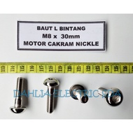 L-BOLT M8 x 30MM NICKLE DISC MOTORCYCLE