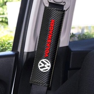2pcs Carbon Fiber Car Seat Belt Cover For Volkswagen Golf MK6 MK7 Polo Jetta Beetle Passat Scirocco Tiguan CC Vento