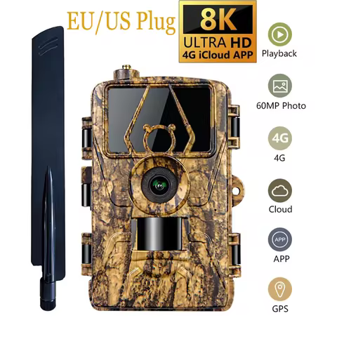 PR801LTE-4G Hunting Camera 8K Video 60MP Photo Trail Camera Used in North US South US Europe Austral