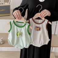 Summer New Baby Clothes Boys and Girls Comfortable Breathable Sleeveless Bodysuit 0-24 Months Baby H
