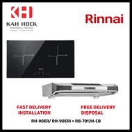 RINNAI RH-90ER / RH-90ERi SLIMLINE HOOD STAINLESS STEEL+ RB-7012H-CB 2 ZONE INDUCTION HOB (70CM) BUNDLE