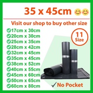 35x45cm 50pcs Black Ash Grey Courier Bag With Pocket Without Pocket Packaging Plastic Bag Courier Bag