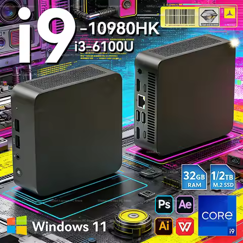 2026 Mini PC Intel Core I9 10980HK I3 6100U Windows 11 Computer 16GB 32GB 1TB WiFi6 Portable PC Gami