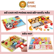 Intellectual Toy Set Simulates Kitchen, Sales, BBQ Grills, Cooking, Selling Wooden Role-Playing Ice Cream To Montessori BABE STORE