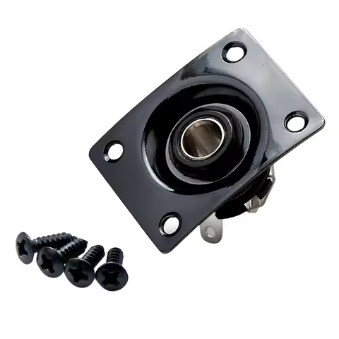 Black Square Style Guitar Bass Output Jack Plate 1/4'' for LP SG Style Guitar