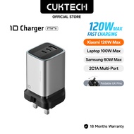 【NEW】Cuktech 10 Charger 120W Fast Charging Fodable Adapter 2C1A Ports for Xiaomi/ip/samsung/laptop