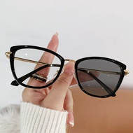 DENNOS GS-154 2 in 1 anti-radiation photochromic lens glasses Titanium Cat frame glassesWanita