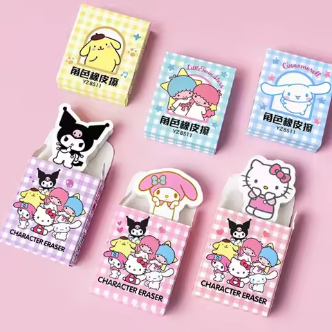 Genuine Sanrio Character Eraser Hello Kitty Kuromi My Melody Cinnamoroll Pompompurin Kawaii School O