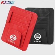 Nissan Xtrail Leather Car Sun Visor Card Holder Glasses Clip Organizing Bag ForX-trail T31 2008-2013 T32 2014-2022 2023 Accessories