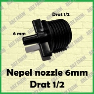 1/ 2 inch thread connector to 6mm nozzle nipple