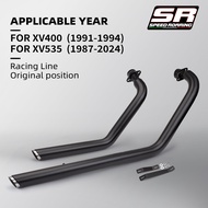 Fit For Virago 535 XV 400 XV535 XV400 XV535/400 Motorcycle Dual Exhaust Full System Muffler Double M