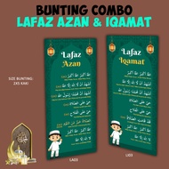 COMBO LAFAZ AZAN & IQAMAT - BUNTING 2X5 KAKI (2-dalam-1)