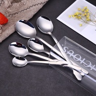 304 Stainless Steel Spoon Household Tableware Korean Spoon Coffee Spoon Long Handle Eating Spoon Thi