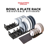 Adjustable Bowl Plate Rack Dish Drainer Storage Organizer Organiser Kitchen Space Saving