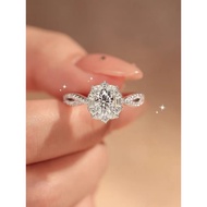 Fireworks Ring, S925 Silver Gold-Plated Material, Moissanite