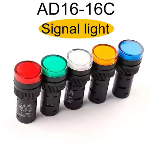16mm 12V 24V 110V 220V 380V AD16-16C Panel Mount Signal Power Led Indicator Light Blue Green Red Whi