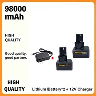 "【Buy 1 Get 1 Free】12V Triangle Lithium Battery 28800mAh High Capacity Battery For Electric Drill Co