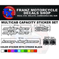 MULTICAB CAPACITY STICKER SET DOUBLE STICKER