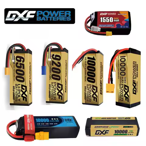 DXF Lipo Battery 2S 3S 4S 6S 10000mAh 9200mAh 6500mAh 7000mAh 1550mAh 150C for RC 1/8 1/10 Car Truck