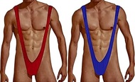 Lichma 2pcs Mens Sexy Borat Mankini Swimsuit Thong V Sling Stretch Underwear
