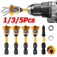 1/3/5pcs Magnetic Drywall Screwdriver Bit Set / 1/4" Hex Shank Plasterboard Locating Screw Bits